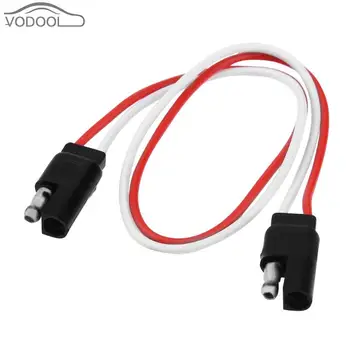 

30.5cm 2 Pin SAE Plug Trailer Light Wiring Harness Extension Cable Flat Wire Connector for Car Taillight Signal Sync Display