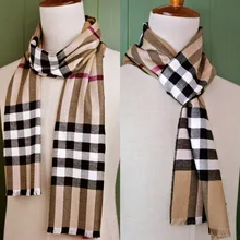 Checked Plaid Scottish Tartan Men Scarf Cashmere Tassel Wrap Unisex Winter Scarves Women Christmas Present