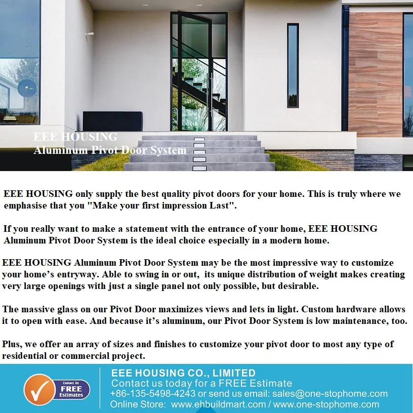 Aluminum pivot door promotion