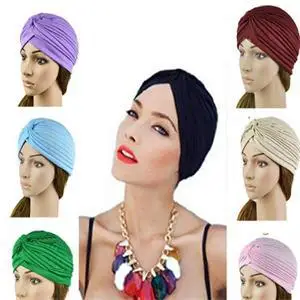 Индия шапки двойного назначения Ретро Оголовье хиджаб тюрбан со складками Для женщин платок Головные уборы шапочка 1 шт