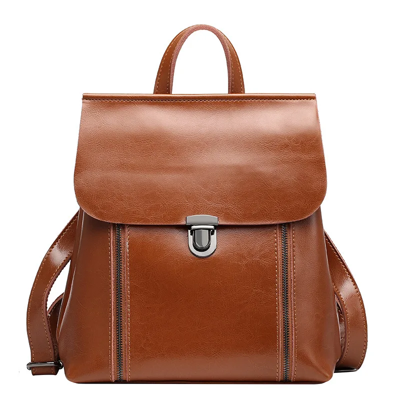 

NEW Fashion Design Brand Backpack Women Cow Split Leather School Bag Retro Casual Simple Style Shoulder Bag