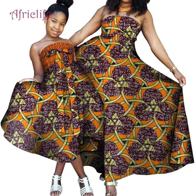 Лидер продаж, африканские платья для женщин и дочек, хлопковое платье с принтом, 2 предмета, традиционная Дашики, одежда, платья для