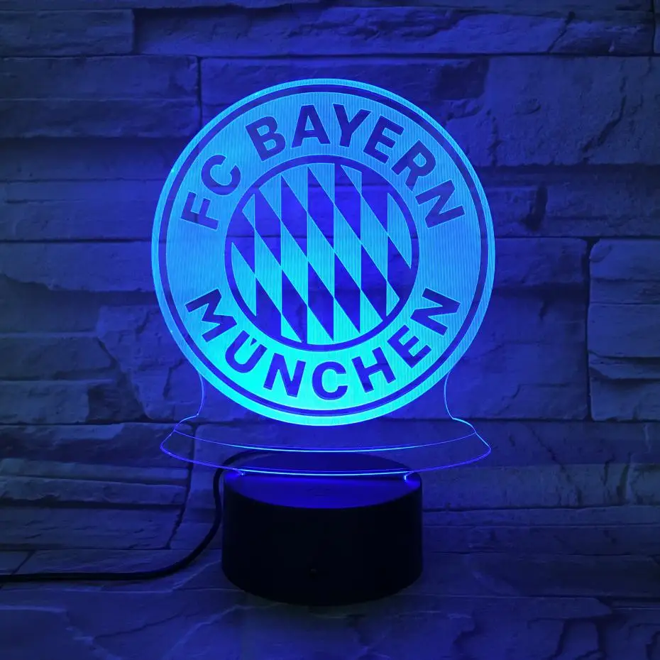 

Usb 3d Led Night Light FC Bayern Munich Football Team Club Logo Boys Child Kids Fans Birthday Gifts Soccer Desk Lamp Bedroom