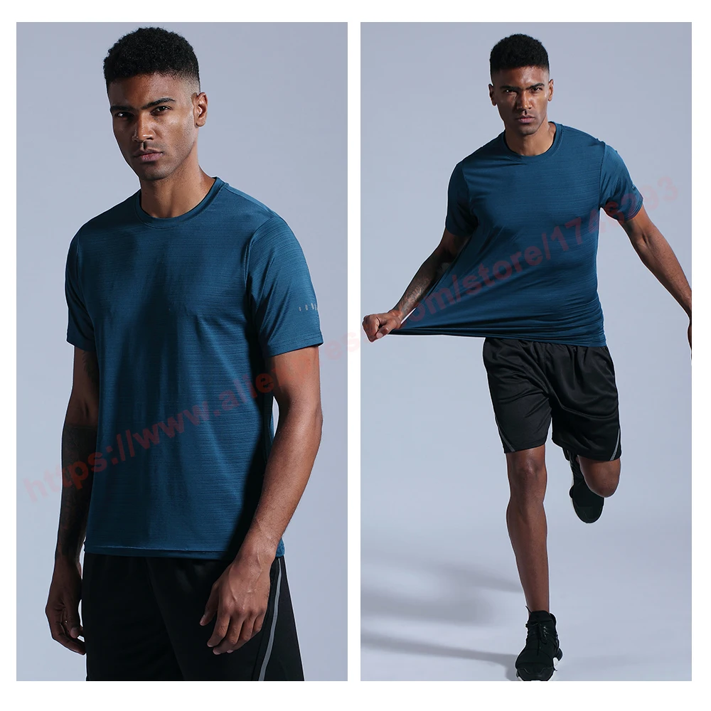 Мужская футболка с короткими рукавами для тренажерного зала, брендовая футболка для тренировок и фитнеса, летняя футболка для бега, компрессионная футболка для велоспорта и баскетбола