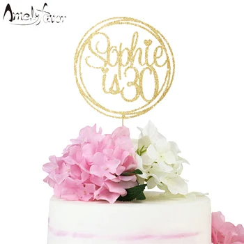 

Birthday Glitter Topper Circular Cake Topper Glitter Paper Topper Birthday Wedding Party Decorations Party Supplies Custom-made