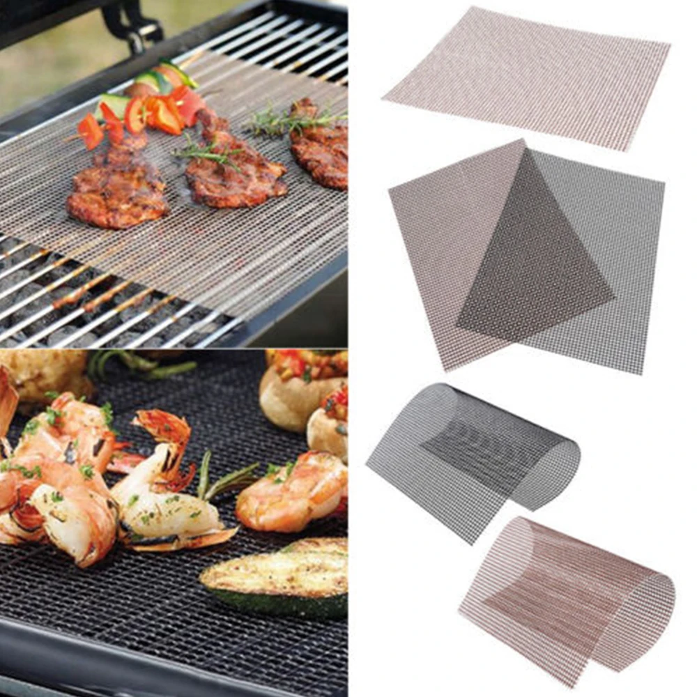 

Hot Sale 1Pcs BBQ Network Mats Teflon Barbecue Grill Mat Non-Stick Replacement Mesh Wire Mesh Cook BBQ Tools