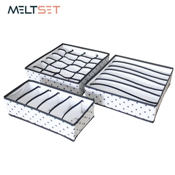 

3PCS/SET Foldable Underwear Organizer Bra Tie Socks Clothes Storage Box Container Wardrobe Closet Organizer Drawer Dividers Case