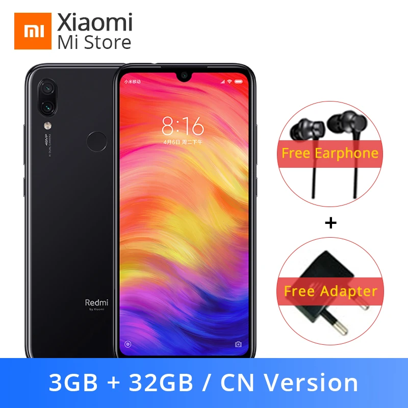  Xiaomi Redmi Note 7 3 ГБ 32 ГБ rom мобильный телефон Snapdragon S660 Octa Core 48MP двойная камера 6,3 "4000: 9 полноэкранный 19,5 мАч 