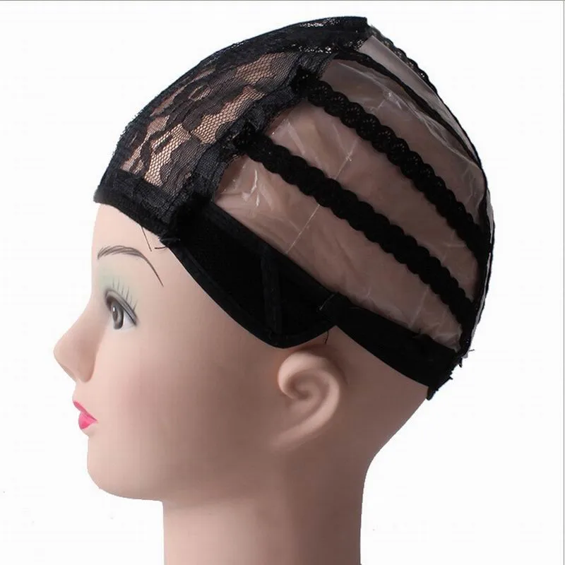 

New Classic Black Mesh Wig Cap Wig Making Net Straps Ventilating Lace Wig Cap