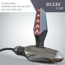 Buy Motorcycle Flow warning Turning Signals light Double-sided Yellow Red lights Waterproof 3528LED Steering Light Free Shipping