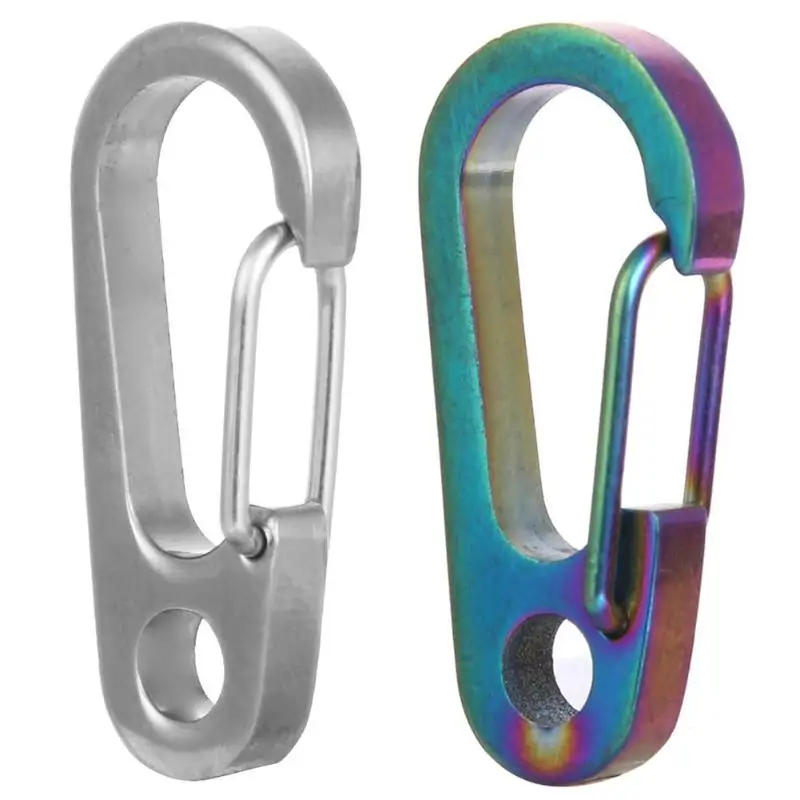 

TC4 Titanium Alloy Climbing Carabiner Hook Quick Release Clip Key Ring EDC GEAR Outdoor Camping Keychain