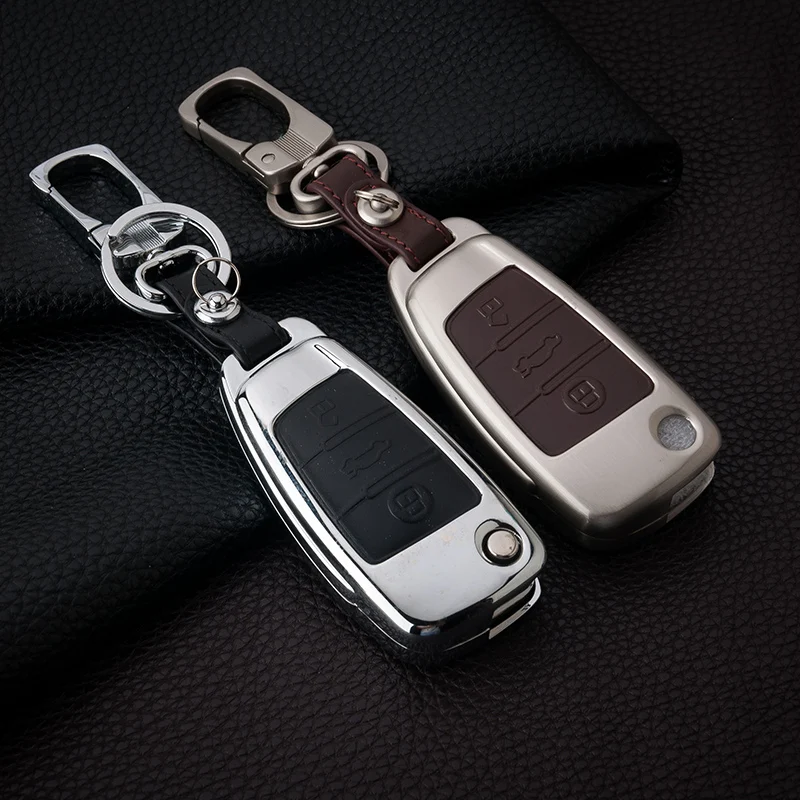 

Zinc Alloy+Leather Car Key Cover Case For Audi A1 A3 A4 A5 Q3 Q5 Q7 A6 C5 C6 A7 A8 R8 S4 S5 S6 S7 S8 SQ5 RS5 A4L A6L With Buckle
