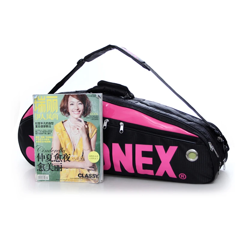 Double-deck Racquet Sport Tennis Bag Professional 6 Pcs Pattern Tennis Racket Bag PU Badminton Racquet Backpack Raquette Design