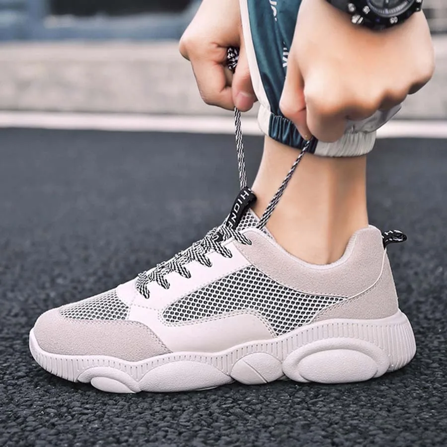 New Spring Men'S Thick-Soled Fashion Shoes Mesh+Flock Breathable &amp Comfortable Sports Students Korean Version Male | Обувь