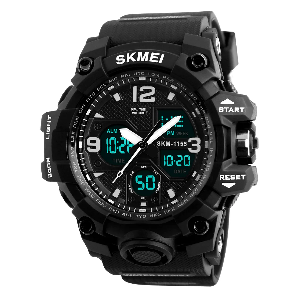 

SKMEI Fashion Sport Super Cool Men Quartz Digital Watch Men Sports Watches Luxury Brand LED Military Waterproof Wristwatches New