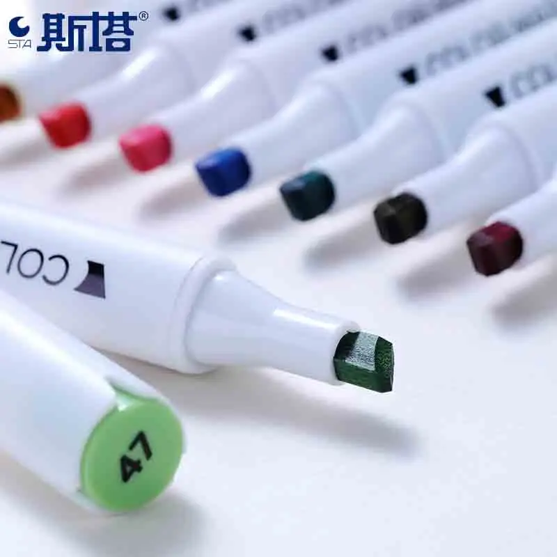STA6801/3203two головая двухцветная Алкогольная художественная маркированная ручка