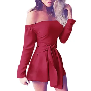 

2019 MAXIORILL NEW Womens Off Shoulder Mini Playsuit Party Evening Shorts Jumpsuit Bodysuit самские брюки Wholesale T3