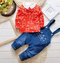 2019 Spring Autumn New Children Clothing Set Kids Jeans Boys Girls t Shirt+Overalls Cartoon Baby Boy Girls Clothes QHQ021 2019 Spring Autumn New Children Clothing Set Kids Jeans Boys Girls t Shirt+Overalls Cartoon Baby Boy Girls Clothes QHQ021