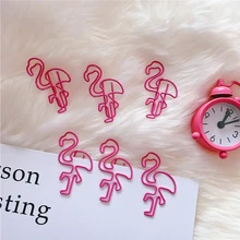 10 Pcs/lot Pink Flamingo Bookmark Planner Paper Clip Material escolar Memo Clip for book Stationery School Supplies