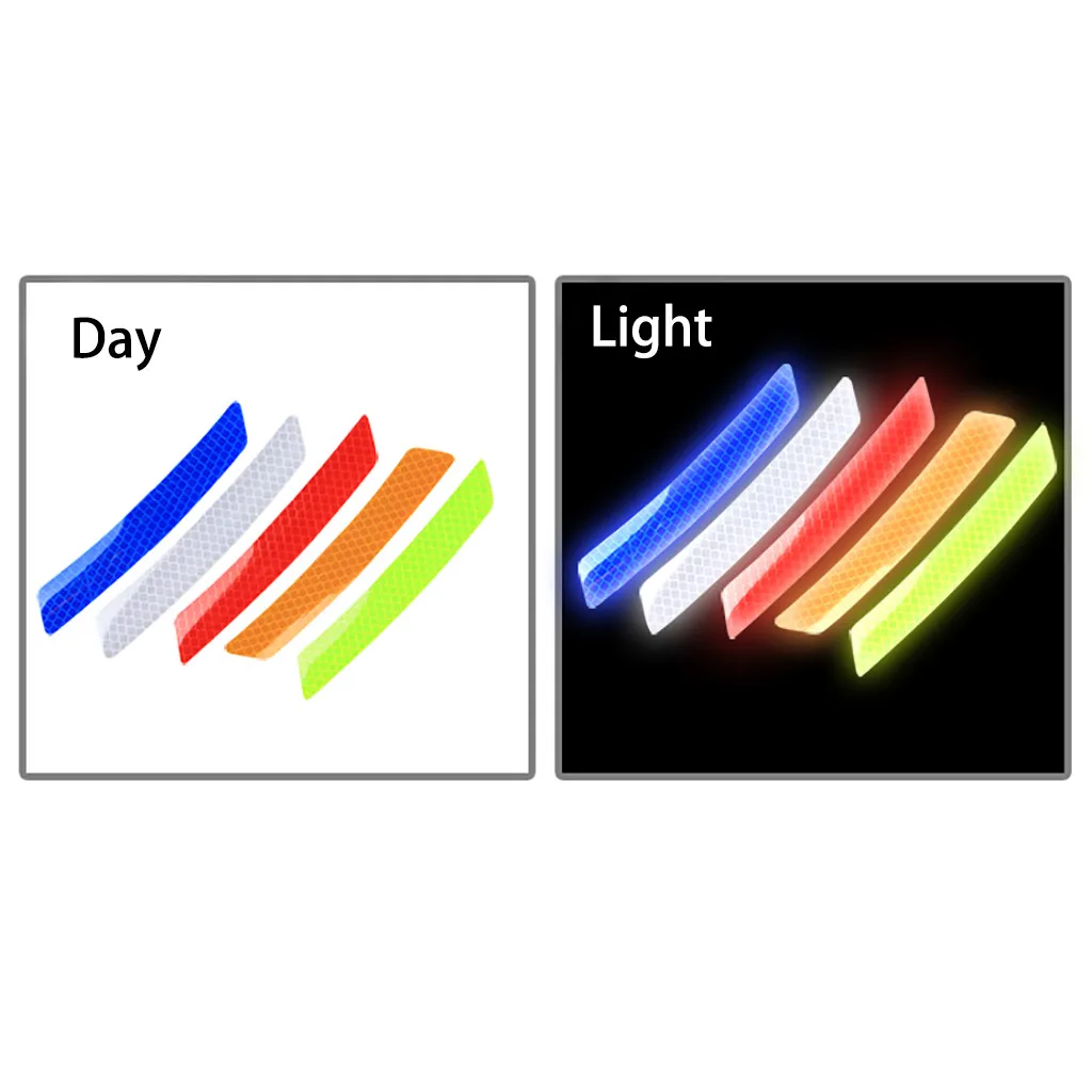 2 шт. автомобильный оранжевый/зеленый/красный/синий/белый отражающий предупреждающий полосы Предупреждение цветов наклейки на бампер авто аксессуар 14,5x2,5 см