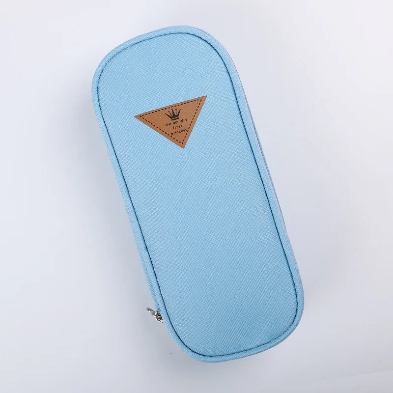 1 предмет корейский стиль Карамельный цвет в сдержанном стиле из плотной ткани Карандаш Чехол для хранения Организатор сумка школьного питания Студенческая Канцелярия - Цвет: Light Blue