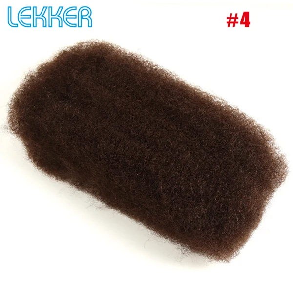 Lekker афро кудрявые волосы оптом вязанные крючком косы remy волосы объемные волосы для плетения волос для наращивания - Цвет волос: #4