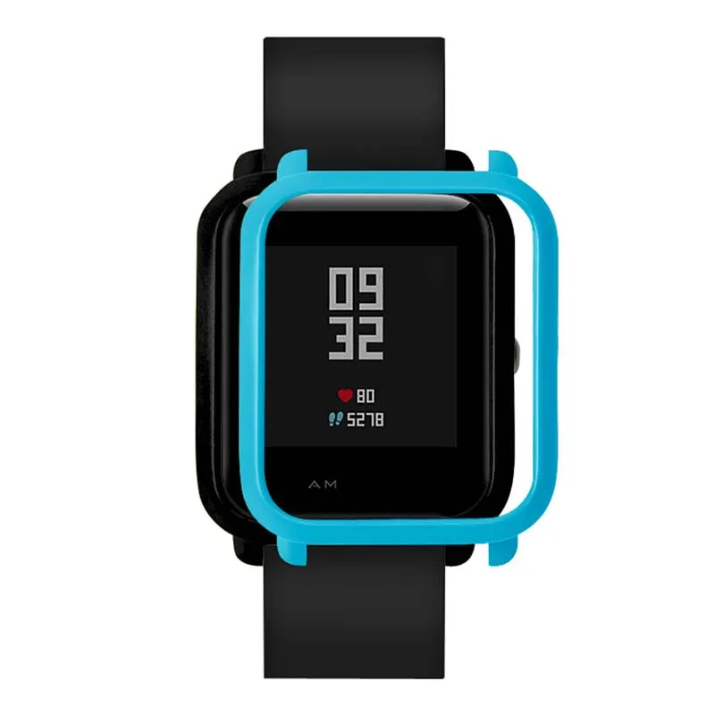 Цветной чехол из поликарбоната для Xiaomi Amazfit Bip BIT PACE Lite, Молодежные умные часы, защитная оболочка для Xiaomi Huami Amazfit Watch - Цвет: Синий