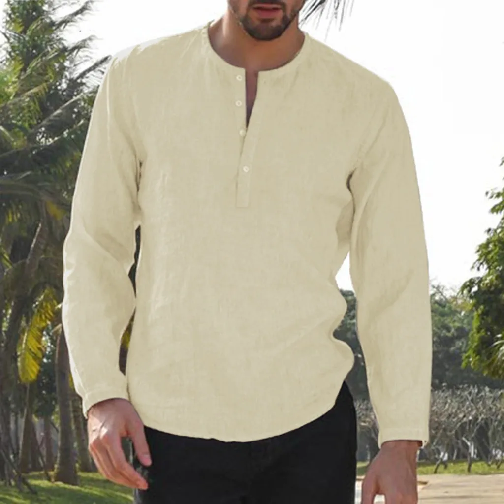 

Linen Cotton Shirt Mens Fashion Shirts Casual Long Sleeve Tops Loose Casual Blouse Winter Shirts Men New Camiseta Masculina