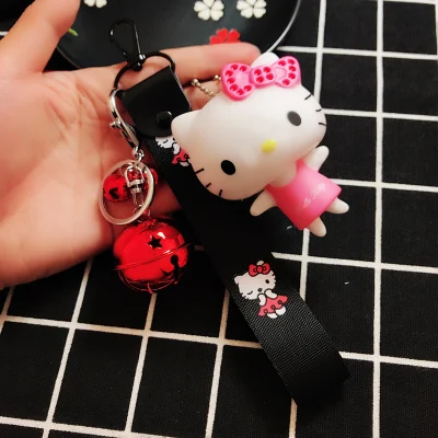 Милый брелок hello kitty, брелок для женщин, аниме, брелок для ключей Kt Cat, детские игрушки, брелок для автомобиля, брелок на запястье, веревка, брелок, подарки - Цвет: color 11