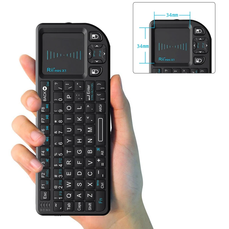 Rii X1 2,4 ГГц мини беспроводная клавиатура английская клавиатура с тачпадом для Android tv Box/мини ПК/ноутбука