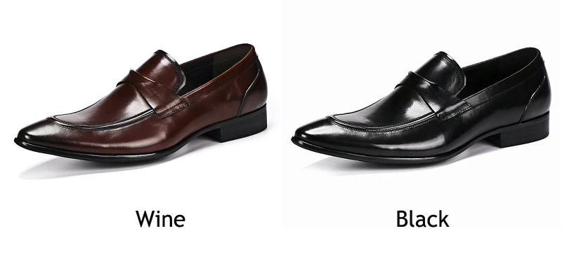 Mens Casual Shoes' Slip-On Loafers Genuine Leather Shoes Men Classic Wedding Shoe Black Heeled Casual Shoes Men Leather Oxfords (11)