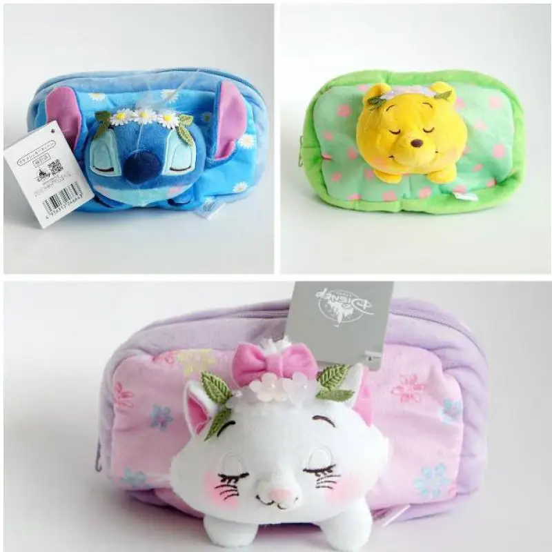 

Kawaii Cartoon Marie Cat Stitch Winnie Bear Plush Doll Bags Soft Animals Toy Coin purse Cosmetic bag Handbag For Girls Kids Gift