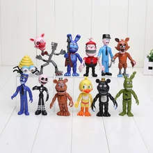12Pcs/Set 5-11.5cm Five Nights At Freddy’s figure FNAF Chica Bonnie Foxy Freddy Fazbear Bear Doll PVC Action Figures Toy