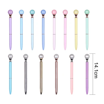 

Rotating Pearl Metal Ballpoint Pen High-grade Business Pink Pearl Gift Pen Queen's Scepter Pen School Office Writing Supplies