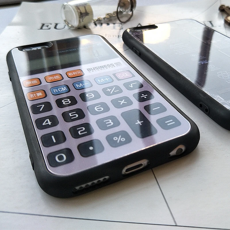 الرجعية حاسبة TPU حقيبة لهاتف أي فون 6 ثانية زائد حالة مرآة غطاء سيليكون ل فون 7 X Xs 6 6 ثانية 7 8 زائد حالات كوكه مشرقة كابا