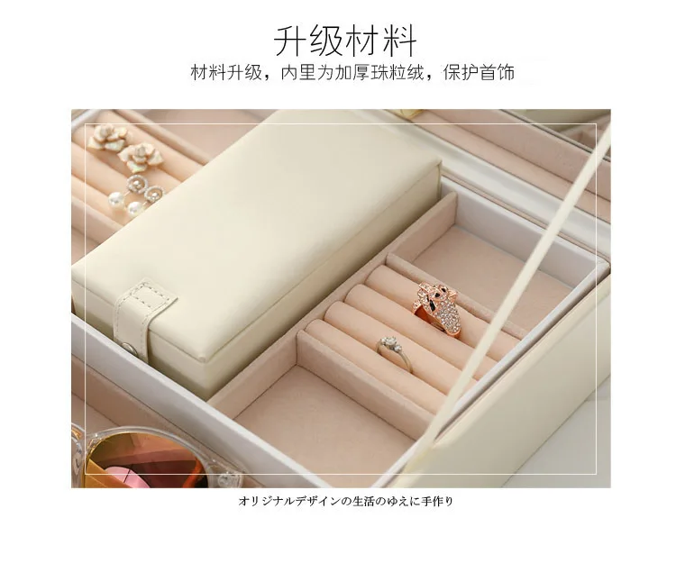 ZYJ Luxury Jewelry Storage Box Cosmetic Case Makeup Bag Travel Suitcase With Mirror Organizer Container Package (19)