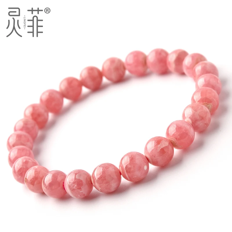 

Red stone bracelet female 6-7mm Argentine ice species red stone crystal single circle bracelets peach blossom
