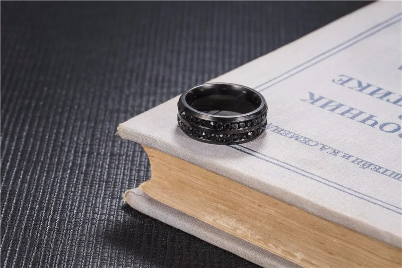Новинка, модные мужские кольца, черные кольца из нержавеющей стали, мужские свадебные кольца