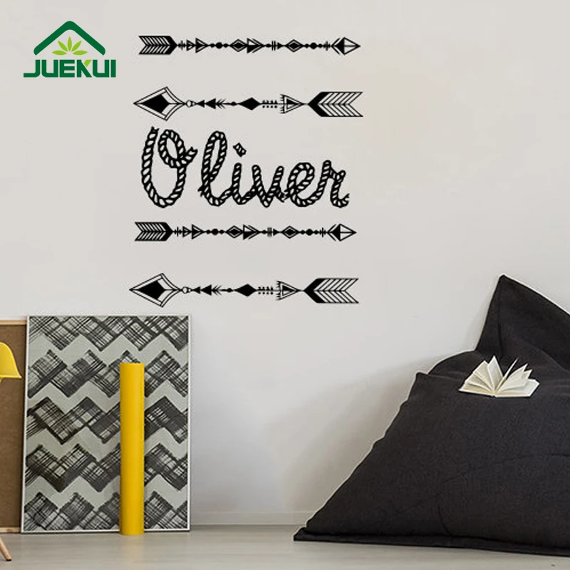 Personalized Boys Girl Name Boho Bohemian Removable Wall Stickers for