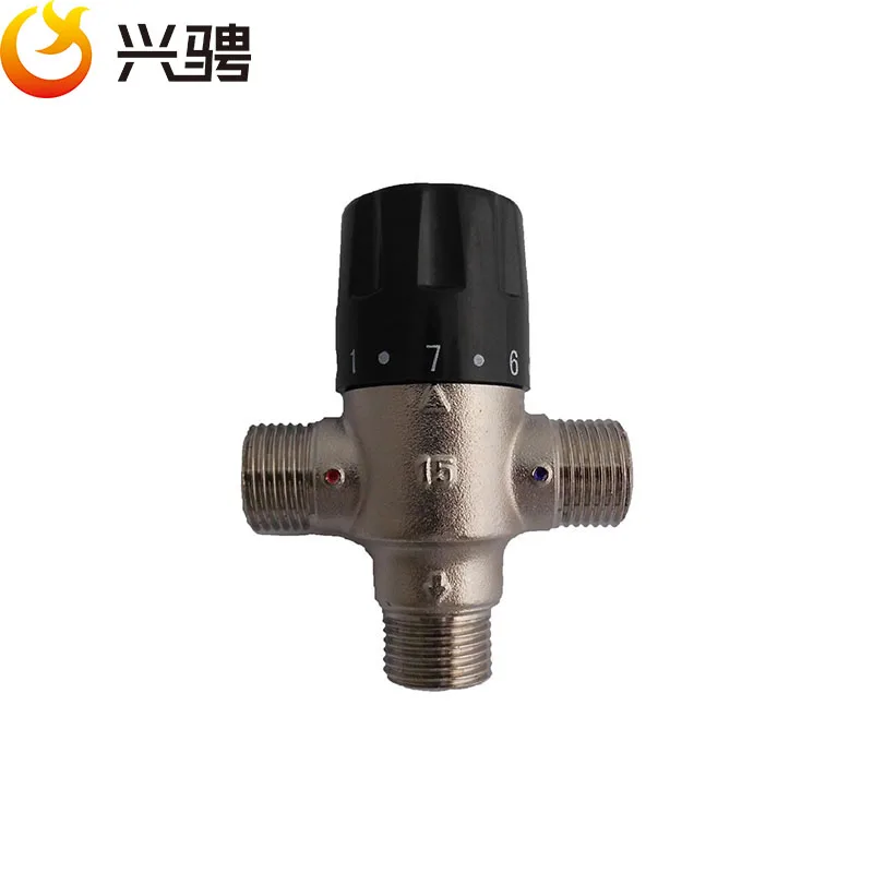 China supplier brass 1/2" DN15 pipe thermostatic mixer valve solar thermostatic valve
