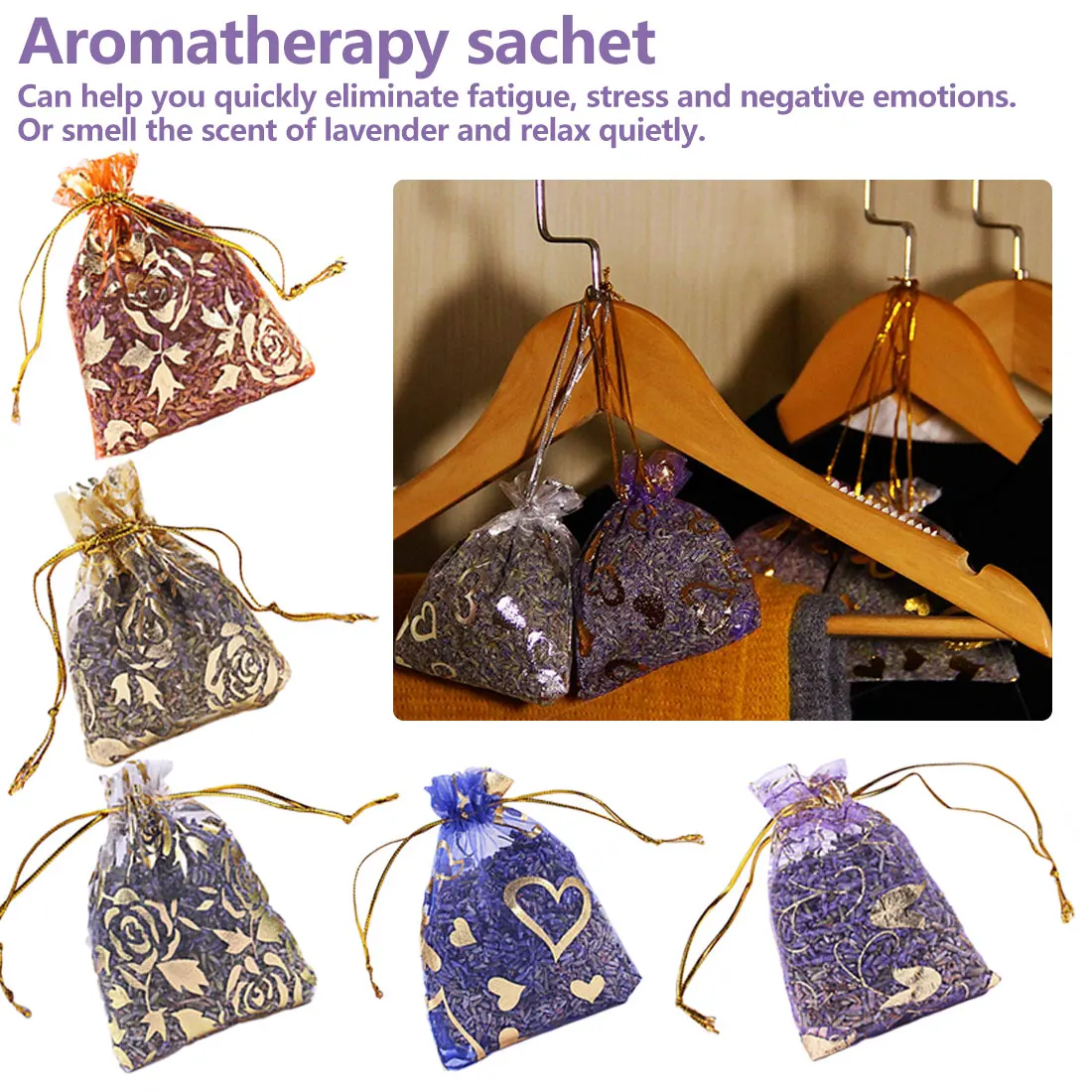

1 Pcs/ Lot Natural Lavender Bud Dried Flower Sachet Bag Aromatherapy Aromatic Air Refresh