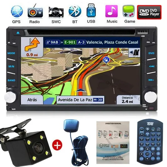  12V Touch Screen Car DVD Player 6.2"GPS Navigation Car radio Stereo MP5 MP4 2 DIN Car Audio video USB AUXIN bluetooth autoradio 