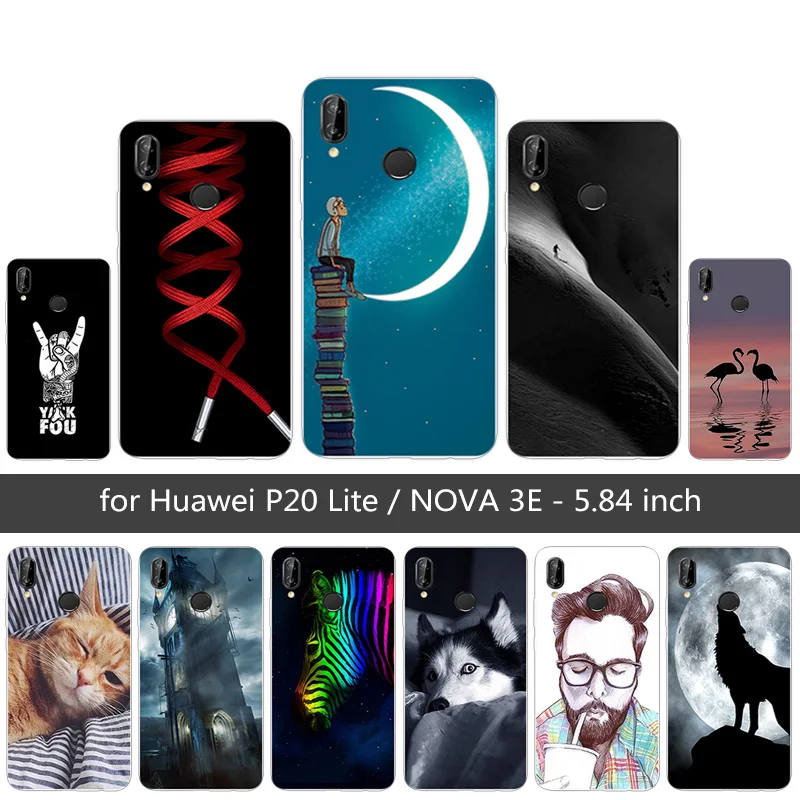 5.84&quot for Huawei P20 Lite Customize Cases Soft Silicon END WOLF Fundas Nova 3e Fitted Phone Case P20Lite |