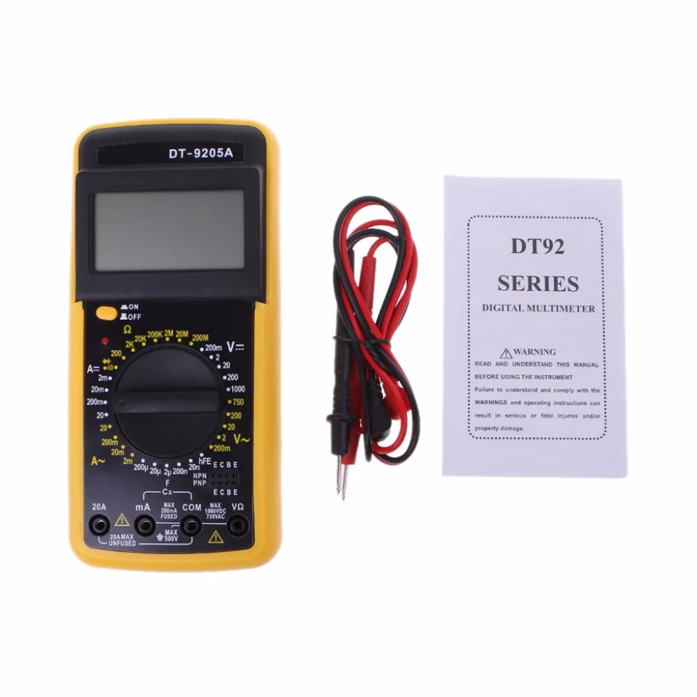 

AC / DC DT-9205A digital multimeter to resistance of an ammeter capacitance