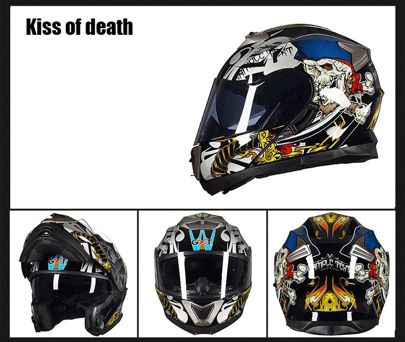 Мотоциклетный шлем флип-ап GXT 160 двойная линза анфас шлем Casco Racing Capacete Moto