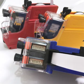 

MX-6600 Two-line Price Labeler 10 digits tag sticker pricing gun, refillable ink roller price labeller tool double lines marker