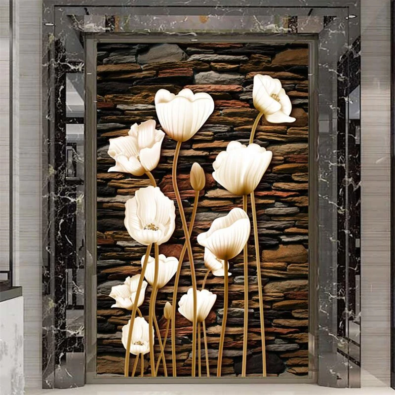 wellyu Custom Wallpaper 3D Retro Yu Mei Man Stone Passed Aisle Hall TV Background Wall Paintings papel de parede 3d wallpaper |