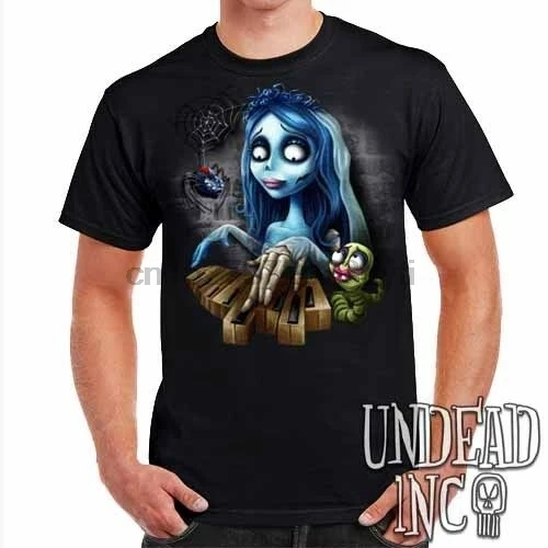 

Corpse Bride Maggot Black Widow Piano - Mens T Shirt Tim Burton