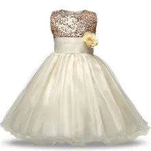 Flower Baby Girl Dress 2017 Fashion Infant Vestido Sleeveless Baby Clothing Ball Gown Solid Wedding Party For 3-12Years Dresses