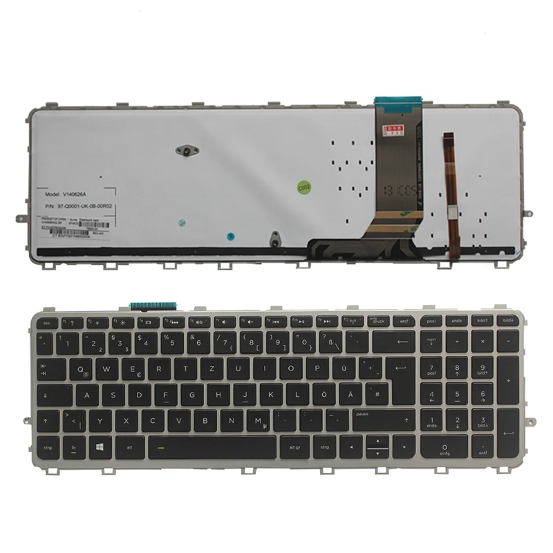 Немецкие клавиатуры для ноутбука HP ENVY 15-j 15T-J 15Z-J 15-J000 15t-j000 15z-j000 15-j151sr GR серебряная рамка с подсветкой клавиатуры